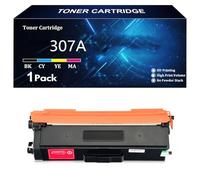 307A Cartouches de Toner Haute Capacité Compatibles pour HP 307A CE740A CE741A CE742A CE743A pour HP Color LaserJet CP5220 CP5225 CP5225n CP5225dn Imprimantes,Magenta-1 Pack