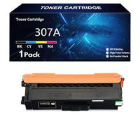 307A Cartouches de Toner Haute Capacité Compatibles pour HP 307A CE740A CE741A CE742A CE743A pour HP Color LaserJet CP5220 CP5225 CP5225n CP5225dn Imprimantes,Black-1 Pack