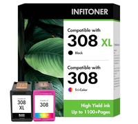 308 XL Cartouches d'encre 6132e 6120e Compatibles pour HP 308XL Noir et Couleur XL Multipack pour HP Envy 6132e 6120e 6532e 6520e 6120 6110e 6122e 6130 6132e Imprimante