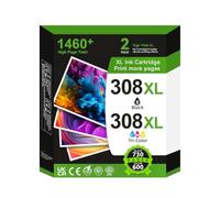 308 XL Cartouches d'impression, 308XL Cartouches Noire et Couleur Compatibles avec Originales HP 308 Cartouches d’Encre pour HP DeskJet 2900 4300 Envy 6110e 6120e 6122e 6130e 6520e 6530e 6532e 7220e