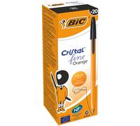 BIC Stylo bille orange – pointe fine 0,7 mm – encre noire – boîte de 20