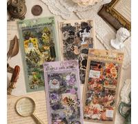 309 Pièces Floraux Botaniques Autocollants Pour Scrapbooking, 4 Design Stickers Vintage, Stickers Bullet Journal, Autocollants Décoratifs, Accessoires De Scrapbooking Journal