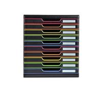 30914D Modulo A4 Lot de 10 Tiroirs Noir/Arlequin