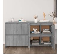 3098095 vidaXL Buffets 2 pcs Sonoma gris 70x41x75 cm Aggloméré