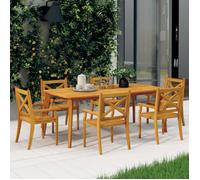 3098661 vidaXL Chaises à dîner d'extérieur 6 pcs Bois d'acacia massif