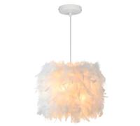 30CM / 11.9IN Lampe à suspension en plumes Plafonnier Abat-jour en plumes élégant Lustre Plafonnier Luminaire suspendu pour salle à manger, salon, chambre à coucher