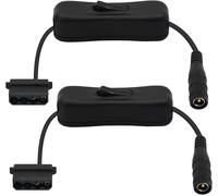 30cm 12V DC 5.5 x 2.1mm to 4-Pin Molex with Power Adapter Cable,for Molex Case Fans and Others (2-Pack