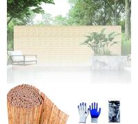 30cm-180cm Hoch Brise Vue Jardin, Tissé À La Main Canisse Bambou, Imperméable Clôtures Pergola Extérieur, pour Bordure De Piscine, Ajouter De L'intimité Et De L'ambiance(Natural Black Line)