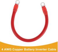 30cm 4 AWG Batterie Onduleur Cable 5/16" Batterie Cable étamé Cuivre Rouge OT Type 1 Pc