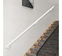 30cm - 600cm Main Courante d'escalier Blanche Rampe d'escalier Industrielle pour Couloir Loft Jardin Terrasse, Balustrade en Fer forgé en métal Barre d'appui de sécurité antidérapante(420cm)