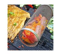 30Cm Barbecue Rolling Grill Basket BBQ Net Tube Grill Basket BBQ Campfire Grid Family Travel Camping Pique-Nique Ustensiles de Cuisine