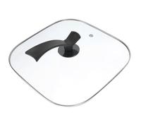 30cm Couvercle Vertical pour Verre Carrée, Poêle Électrique | Verre Transparent, Bord Inox Scellé, Poignée Isolante et Trou Rond, Anti Fissures et Peu Encombrant