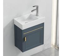 30cm Lavabo Mural En Céramique Blanche,Lave Main Wc Avec Meuble,Lavabo À Poser Pour Petits Invités,Lavabo Suspendu À Fixer Au Mur,Lave Main Rectangulaire,Pour Vestiaire Salle De Bains Toilette(16.1*8.