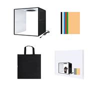 30cm Lightbox Mini boîte de Studio Photo Pliable boîte à lumière LED Studio de Photographie Kit de boîte de Tente de tir et 6 décors de Couleur pour la Photographie en Studio(Zwart)