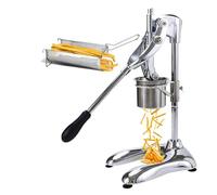 伟 祥 30cm Manual French Fries Maker, French Fries Potato Press Long Chips Machine with Fried Basket, 12 Holes Commercial Fried Potato Strips Maker with Fried Basket for Restaurants