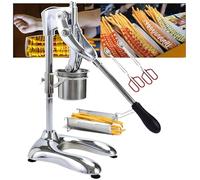 伟 祥 30cm Manual Long French Fries Maker Machine, Stainless Steel Potatoes Fried Chips Extruder with Fried Basket, 12 Holes Multi-Function Mashed Potato Pasta Machine for Restaurant, Snack Bars