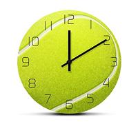 30cm Pendule Murale Silencieuse Balle de tennis imprimée horloge murale pour chambre à coucher court de tennis signe sports mur décor montre montre raquette art silencieux balayage horloge montre