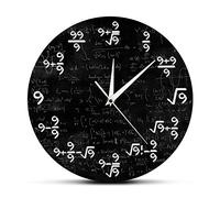 30cm Pendule Murale Silencieuse The Nines Math Wall Clock Number 9 Math Modern Clock Wall Watch Math Equation The Clock of 9s Formulas Mathematical Wall Art