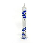 30cm tall Free standing galileo thermometer with blue coloured baubles