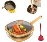 30cm Titanium Alloy Non-Stick Pot With Lid, 12in Titanium Alloy Non-Stick Pot With Lid, With Ergonomic Stay-Cool Handles For Cooking, Frying, Baking(No steamer)