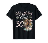 30e Anniversaire Fille Amoureux des Chevaux 30 Ans T-Shirt Graphique avec Valeur