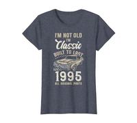 30e Anniversaire Né en 1995 Voiture de Collection T-Shirt, Femme, Bleu Chiné, L