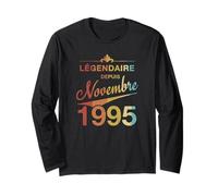30e Anniversaire Né en Novembre 1995 Vintage 30 Ans d'âge Manche Longue