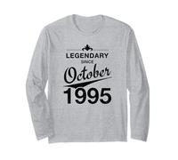 30e Anniversaire Né en Octobre 1995 Vintage 30 Ans d'âge Manche Longue