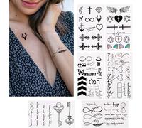 30feuilles Tatouages Temporaires À Coller Sur La Peau Imperméable,Ephemere Faux Tatouage Bâton Autocollants Noir Petit Tribal Tatoo Adhésifs Pour Homme Femme Garcon Enfant Bras Poitrine Arrière Jambes
