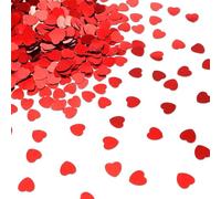 30g/2000pcs Confettis Cœurs Rouges, Papier Confetti en Forme de Cœur, Décorations de Table en Forme Pailleté pour Mariage, Fête Prénuptiale, Anniversaire et Fiançailles, 15mm