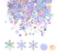 30g Holographique Confettis Flocons de Neige, Iridescent Flocons Neige et Paillettes Rondes Décorations Table Noël pour Winter Wonderland Décor Fête Thème Mariage Révélation Sexe