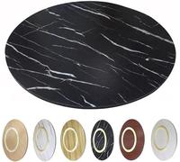 30in 36in 40in Grand Plateau Tournant en Bois Lazy Susan Plateau De Service Table à Manger Ronde Plateau Tournant 360 ° Plateau De Meubles Pivotant, Marble-Like Black, 50cm/20
