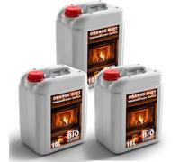 30L Bioéthanol Premium 100% Pur - 3x10 litres de Carburant Écologique pour Cheminée à Éthanol, Combustion Propre, sans Fumée, Flamme Vive et Stable (Orange)