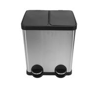30L Double Compartment Kitchen Trash Can with Lid, 30 Litres Dual Bin for