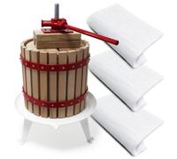 30L Presse à fruits 3x torchon pour pressoir vin fruit chêne cidre de pommes