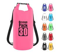 30L Sac étanche Polyvalent,2L/5L/10L/15L/20L/30L Rose Rouge Waterproof Dry Bag avec Longue Bandoulière Réglable Sac à Dos Confort Imperméable pour Bateau/Kayak/Pêche/Rafting/Natation/Camping/Snowboard