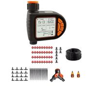 30M 1/4" Garden Smart Timer Irrigation Set IPX5 Waterproof LCD Automatic Watering Controller
