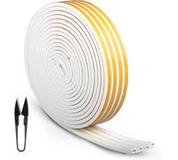 30m/300ft Self Adhesive Door Seal Strip Collision Proof Window Seal Strip with 1 Scissors and 1 Tape Measure 4 Seals (White)