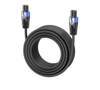 30M Câble Speakon 15AWG 2 Conducteurs Haut-Parleur Câble avec Twist Lock | Professionnel Speakon à Speakon Câble pour Amplificateur Audio DJ/PA, Mâle à Mâle CCA Câble pour enceintes
