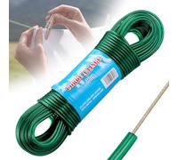 30m Corde a Linge, Fil à Linge Acier Plastifié avec Noyau d'acier, Corde a Linge Exterieur, Corde Solide 4mm Dia Corde à Linge, Fil a Linge Exterieure Résistantes à la Rouille & à l'eau 120KG LC(Vert)