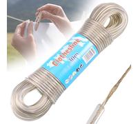 30m Corde a Linge, Fil à Linge Acier Plastifié avec Noyau d'acier, Corde a Linge Exterieur, Corde Solide 4mm Dia Corde à Linge, Fil a Linge Exterieure Résistantes à la Rouille et à l'eau, 120KG LC