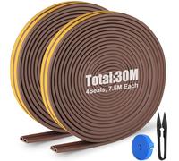 30M mousse Bande de Joint D'étanchéité en Caoutchouc,1 paire de ciseaux et 1 mètre ruban comme cadeau,Utilisé pour bloquer l'écart entre les fenêtres et les portes,9mm*6mm