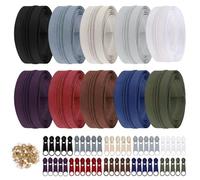 30M Nylon Fermeture Eclair au Mètre avec Zip, #5 Fermetures à Glissière Sans Fin avec 50 Curseurs 100 Embout, pour Bricolage, Couture, Artisanat, Vêtements, Textiles D'intérieur(10 Rouleaux, Foncés)