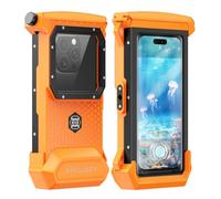 30M Pochette Étanche Universelle IPX8 Plongée Étui 4.7-6.9'' Orange | Contrôle tactile sous l’eau Coque Téléphone Plongée Professionnel, Étui pour iPhone Samsung XiaoMi Huawei, Snorkeling