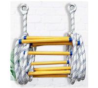 30m Soft Rope Ladder for Adults - Non-Slip Emergency Climbing Ladder for Fire Rescue & Fitness Training - Durable Resin Construction - Ideal for Outdoor Safety & Escape, Black (25m