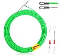 30M Tire Fil Electrician, 4mm Tire Fils Electrique Aiguille Electricien avec 2 Ressorts de Guidage, Câble de Fil Électrique Tirant pour Câble de Communication Mur Conduit de Sol