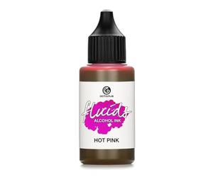 30ml Fluids Alcohol Ink HOT PINK, Encre à alcool pour Fluid Art et Resin Art, rose