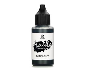 30ml Fluids Alcohol Ink MIDNIGHT, Encre à alcool pour Fluid Art et Resin Art, résine époxy, noir