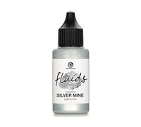 30ml Fluids Alcohol Ink SILVER MINE, Encre à alcool pour Fluid Art et Resin Art, argent métallique