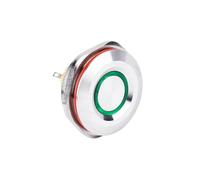 30mm 2NO2NC Momentary Led Illuminated Ring Power DPDT IP67 Self-locking Light Car Electronic Push Button Switch NWPNLXEA(Dot light,12V Blue LED)